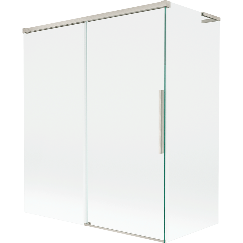 Mexen Rox L 2-wing sliding bathtub screen 140 + 70 x 150 cm, transparent, brushed nickel - 8C9L-140-070-97-00