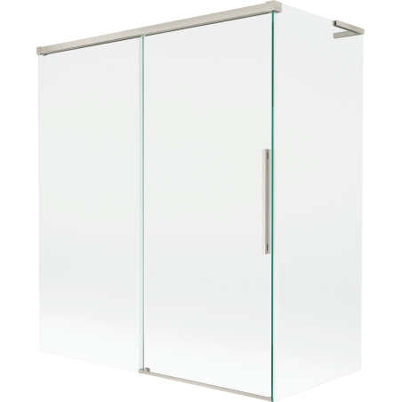 Mexen Rox L 2-wing sliding bathtub screen 140 + 70 x 150 cm, transparent, brushed nickel - 8C9L-140-070-97-00