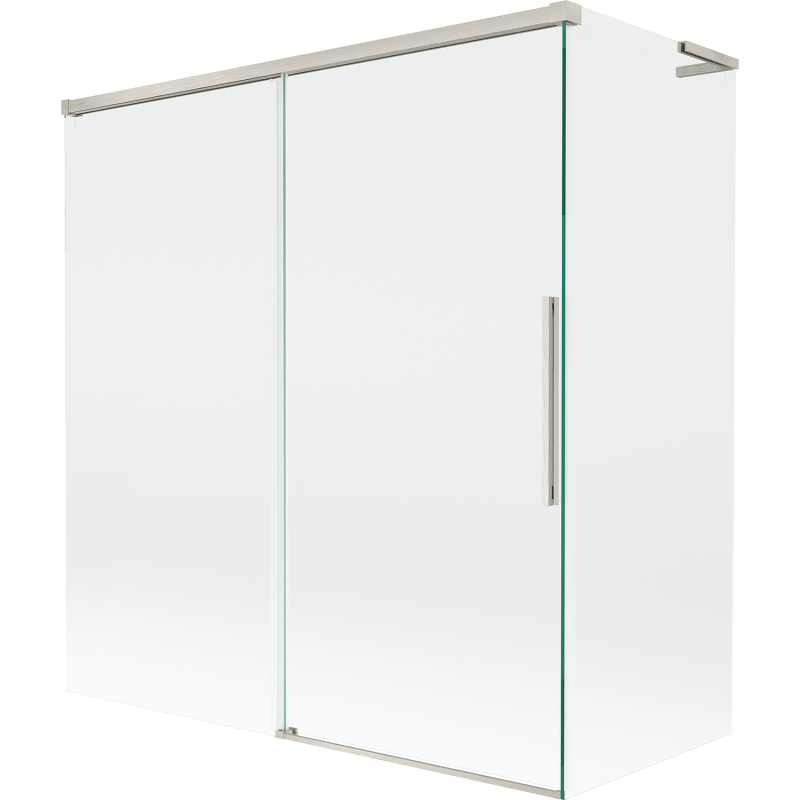 Mexen Rox L shower screen 2-part sliding 150 + 70 x 150 cm, transparent, brushed nickel - 8C9L-150-070-97-00