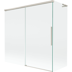 Mexen Rox L two-panel sliding bath screen 160 + 70 x 150 cm, transparent, brushed nickel - 8C9L-160-070-97-00