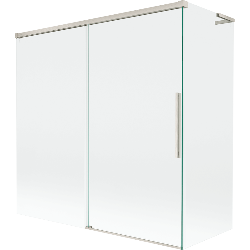 Mexen Rox L 2-panel sliding bathtub screen 160 + 70 x 150 cm, transparent, brushed nickel - 8C9L-160-070-97-00