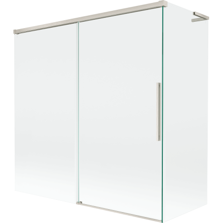 Mexen Rox L 2-panel sliding bathtub screen 160 + 70 x 150 cm, transparent, brushed nickel - 8C9L-160-070-97-00