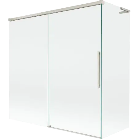 Mexen Rox L two-panel sliding bath screen 160 + 70 x 150 cm, transparent, brushed nickel - 8C9L-160-070-97-00