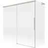 Mexen Rox L 2-panel sliding bathtub screen 160 + 70 x 150 cm, transparent, brushed nickel - 8C9L-160-070-97-00