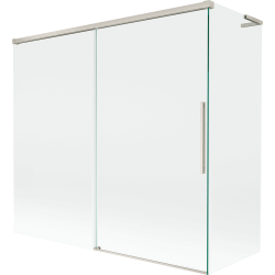 Mexen Rox L 2-panel slidable bathtub screen 170 + 70 x 150 cm, transparent, brushed nickel - 8C9L-170-070-97-00