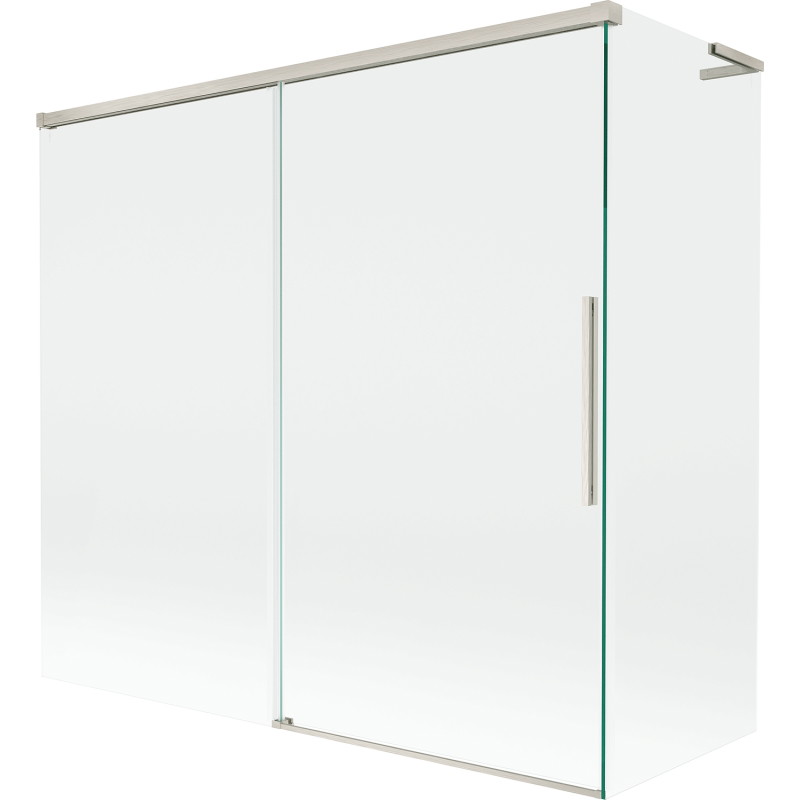 Mexen Rox L 2-panel slidable bathtub screen 170 + 70 x 150 cm, transparent, brushed nickel - 8C9L-170-070-97-00