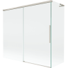 Mexen Rox L 2-panel slidable bathtub screen 170 + 70 x 150 cm, transparent, brushed nickel - 8C9L-170-070-97-00