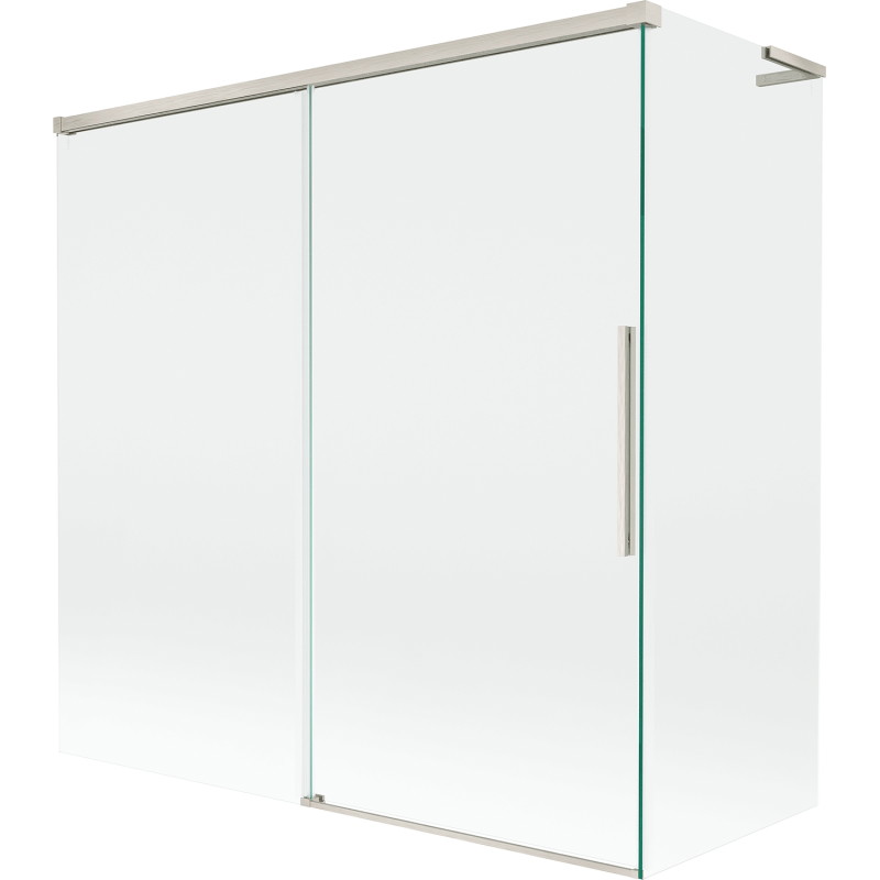 Mexen Rox L 2-panel sliding bathtub screen 160 + 75 x 150 cm, transparent, brushed nickel - 8C9L-160-075-97-00