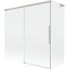 Mexen Rox L 2-panel sliding bath screen 160 + 75 x 150 cm, transparent, brushed nickel - 8C9L-160-075-97-00