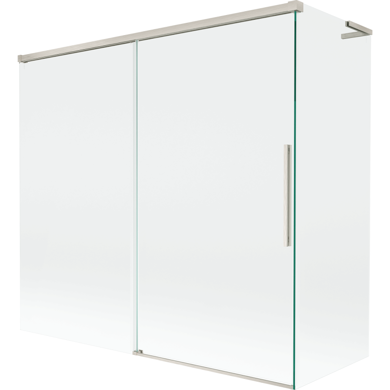 Mexen Rox L 2-wing sliding bath screen 170 + 80 x 150 cm, transparent, brushed nickel - 8C9L-170-080-97-00