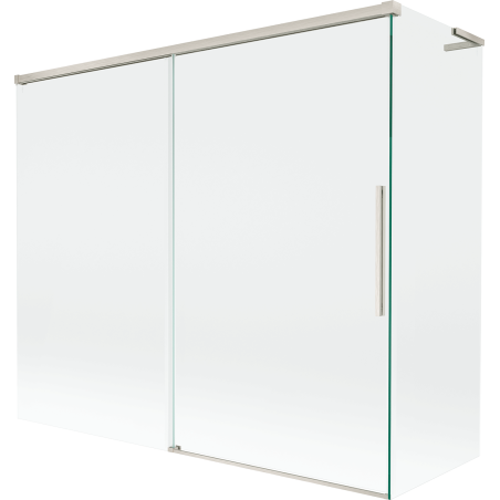 Mexen Rox L 2-wing sliding bath screen 180 + 80 x 150 cm, transparent, brushed nickel - 8C9L-180-080-97-00