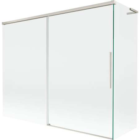 Mexen Rox L 2-panel sliding bath screen 190 + 80 x 150 cm, transparent, brushed nickel - 8C9L-190-080-97-00
