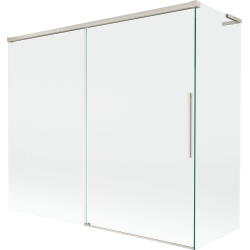 Mexen Rox L 2-wing retractable bath screen 180 + 90 x 150 cm, transparent, brushed nickel - 8C9L-180-090-97-00