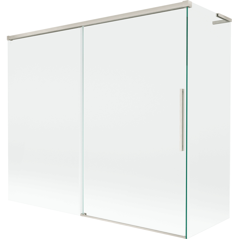 Mexen Rox L Bath Screen 2-Panel Sliding 180 + 90 x 150 cm, Transparent, Brushed Nickel - 8C9L-180-090-97-00