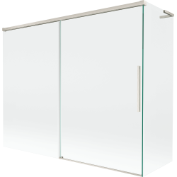 Mexen Rox L 2-wing Sliding Bath Screen 190 + 90 x 150 cm, Transparent, Brushed Nickel - 8C9L-190-090-97-00