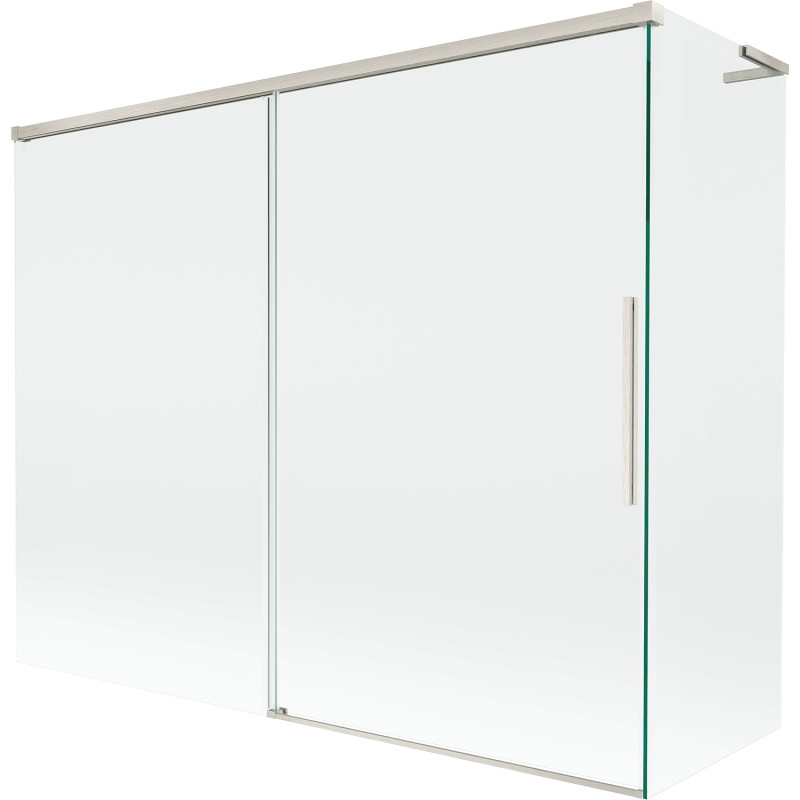 Mexen Rox L 2-wing Sliding Bath Screen 190 + 90 x 150 cm, Transparent, Brushed Nickel - 8C9L-190-090-97-00
