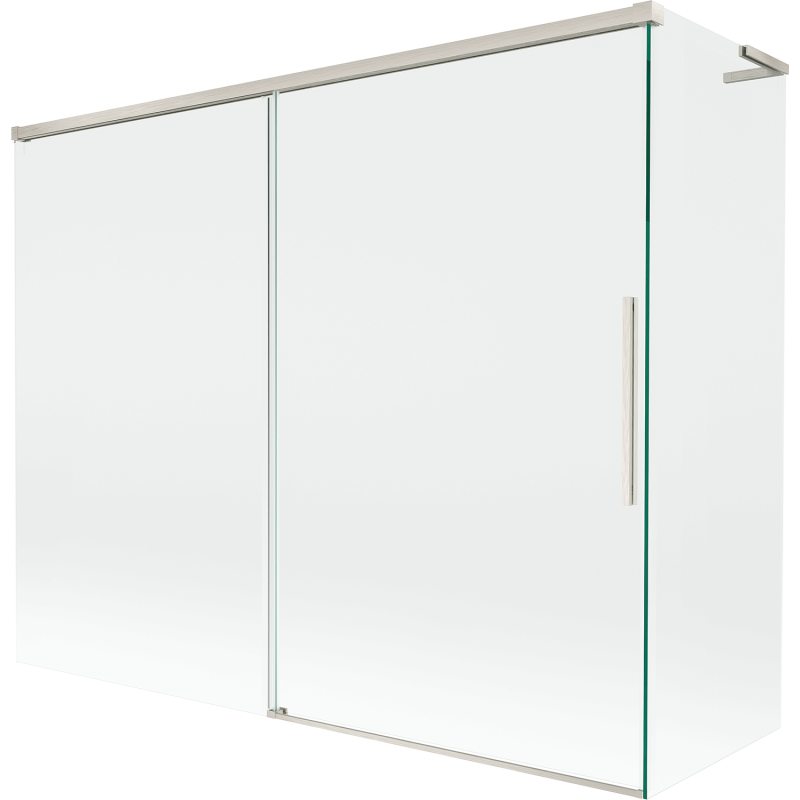 Mexen Rox L Bath Screen 2-Panel Sliding 190 + 90 x 150 cm, Transparent, Brushed Nickel - 8C9L-190-090-97-00