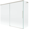 Mexen Rox L 2-wing Sliding Bath Screen 190 + 90 x 150 cm, Transparent, Brushed Nickel - 8C9L-190-090-97-00