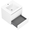 Mexen Rivel bathroom cabinet 50 cm with Otis washbasin, 2 drawers, grooved, white mat - 91A20-05047-2-BFF01-W18M01