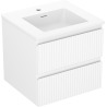Mexen Rivel bathroom cabinet 50 cm with Otis washbasin, 2 drawers, ribbed, white matte - 91A20-05047-2-BFF01-W18M01