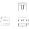 Mexen Rivel 50 cm Bathroom Cabinet with Sink Otis, 2 Drawers, Ribbed, Gray Matte/White Matte - 91A20-05047-2-BFF62-W18M01
