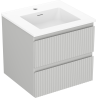 Mexen Rivel 50 cm Bathroom Cabinet with Sink Otis, 2 Drawers, Ribbed, Gray Matte/White Matte - 91A20-05047-2-BFF62-W18M01