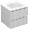 Mexen Rivel bathroom cabinet 50 cm with Otis sink, 2 drawers, grooved, gray matte/white matte - 91A20-05047-2-BFF62-W18M01