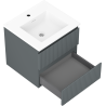 Mexen Rivel bathroom cabinet 50 cm with sink Otis, 2 drawers, grooved, graphite matte/white matte - 91A20-05047-2-BFF66-W18M01