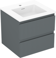 Mexen Rivel bathroom cabinet 50 cm with sink Otis, 2 drawers, grooved, graphite matte/white matte - 91A20-05047-2-BFF66-W18M01