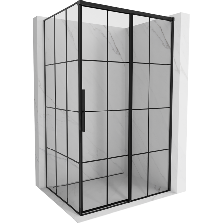 Mexen Rox sliding shower enclosure right 130 x 110 cm, black grid, black - 8C2-130-110-70-77-P