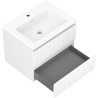 Mexen Rivel bathroom cabinet 60 cm with Otis sink, 2 drawers, fluted, white matte - 91A20-06047-2-BFF01-W18M01