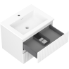 Mexen Rivel bathroom cabinet 60 cm with Otis sink, 2 drawers, fluted, white matte - 91A20-06047-2-BFF01-W18M01