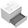 Mexen Rivel bathroom cabinet 60 cm with Otis washbasin, 2 drawers, grooved, gray matte/white matte - 91A20-06047-2-BFF62-W18M01