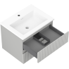Mexen Rivel 60 cm Bathroom Cabinet with Otis Sink, 2 Drawers, Grooved, Gray Matte/White Matte - 91A20-06047-2-BFF62-W18M01
