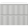Mexen Rivel 60 cm Bathroom Cabinet with Otis Sink, 2 Drawers, Grooved, Gray Matte/White Matte - 91A20-06047-2-BFF62-W18M01