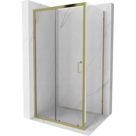 Mexen Apia sliding shower cabin 135 x 90 cm, transparent, gold - 840-135-090-50-00