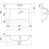 Mexen Rivel bathroom cabinet 60 cm with Otis sink, 2 drawers, fluted, black matte - 91A20-06047-2-BFF71-W18M71