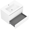 Mexen Rivel bathroom cabinet 70 cm with Otis sink, 2 drawers, ribbed, white matte - 91A20-07047-2-BFF01-W18M01