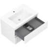 Mexen Rivel bathroom cabinet 70 cm with Otis sink, 2 drawers, ribbed, white matte - 91A20-07047-2-BFF01-W18M01