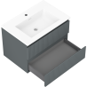 Mexen Rivel bathroom cabinet 70 cm with sink Otis, 2 drawers, fluted, graphite matte/white matte - 91A20-07047-2-BFF66-W18M0