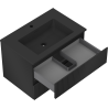 Mexen Rivel 70 cm Bathroom Cabinet with Otis Sink, 2 Drawers, Grooved, Black Matte - 91A20-07047-2-BFF71-W18M71