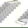 Mexen Apia extendable shower cubicle 100 x 80 cm, Transparent, Gold + shower tray Rio - 840-100-080-50-00-4510