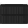 Mexen Rivel bathroom cabinet 70 cm with Otis washbasin, 2 drawers, grooved, matte black - 91A20-07047-2-BFF71-W18M71