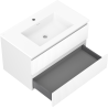 Mexen Rivel bathroom cabinet 80 cm with Otis basin, 2 drawers, ribbed, white matte - 91A20-08047-2-BFF01-W18M01