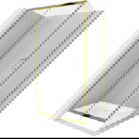Mexen Apia extendable shower cubicle 120 x 90 cm, Transparent, Gold + shower tray Rio - 840-120-090-50-00-4510