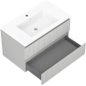 Mexen Rivel bathroom cabinet 80 cm with Otis sink, 2 drawers, grooved, gray matte/white matte - 91A20-08047-2-BFF62-W18M01