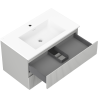 Mexen Rivel bathroom cabinet 80 cm with Otis sink, 2 drawers, fluted, gray matte/white matte - 91A20-08047-2-BFF62-W18M01