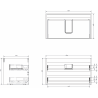 Mexen Rivel bathroom cabinet 80 cm with Otis sink, 2 drawers, grooved, gray matte/white matte - 91A20-08047-2-BFF62-W18M01