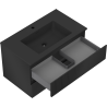 Mexen Rivel 80 cm Bathroom Cabinet with Otis Sink, 2 Drawers, Grooved, Matte Black - 91A20-08047-2-BFF71-W18M71