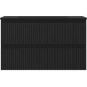 Mexen Rivel bathroom cabinet 80 cm with Otis sink, 2 drawers, grooved, black matte - 91A20-08047-2-BFF71-W18M71